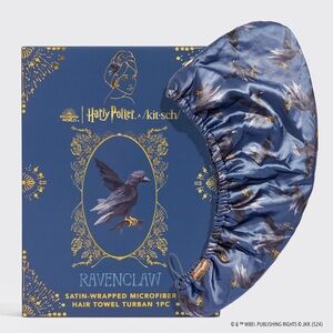 Kitsch x Harry Potter Satin Wrapped Microfiber Hair Towel Turban in Ravenclaw